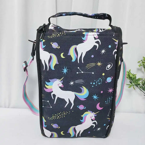 Personalised Printed Lunch Bag with Denim Waist Pouch Combo for Kids